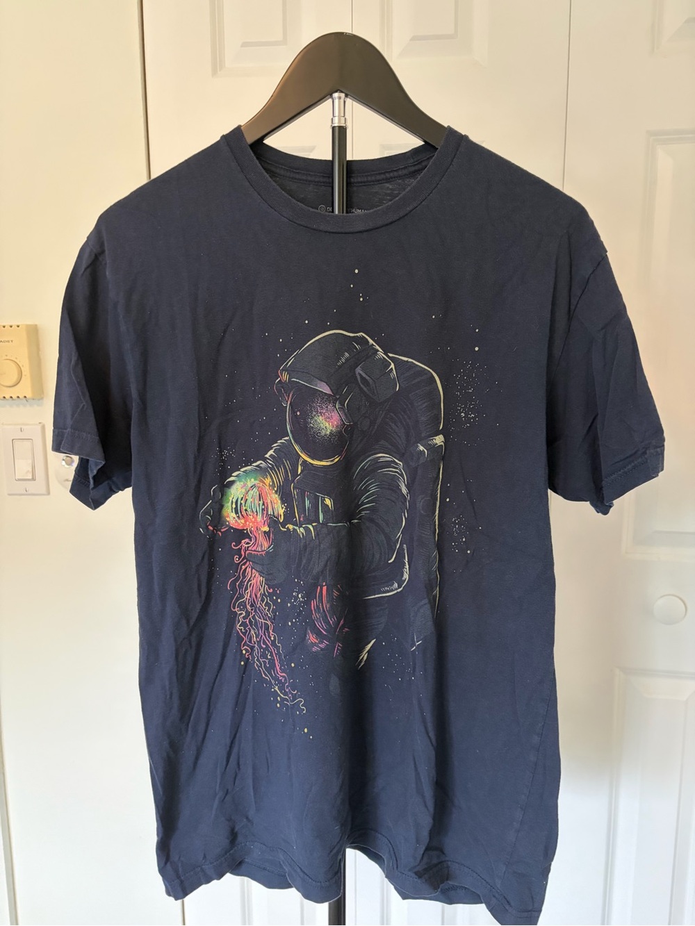 Design by Humans Men's Navy Graphic Astronaut T-Shirt